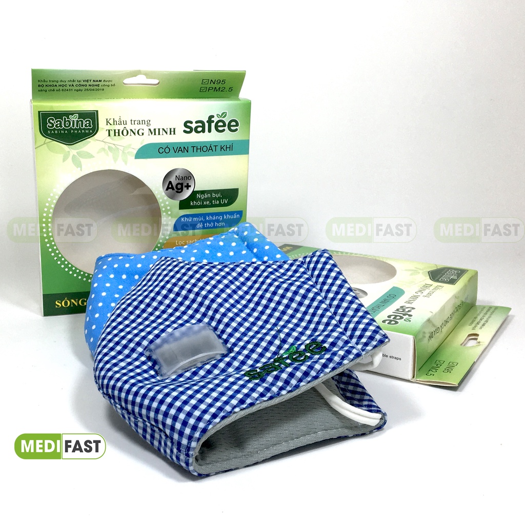 Khẩu trang vải kháng khuẩn Safee - cao cấp, ngăn ngừa bụi bẩn, an toàn, tiện lợi