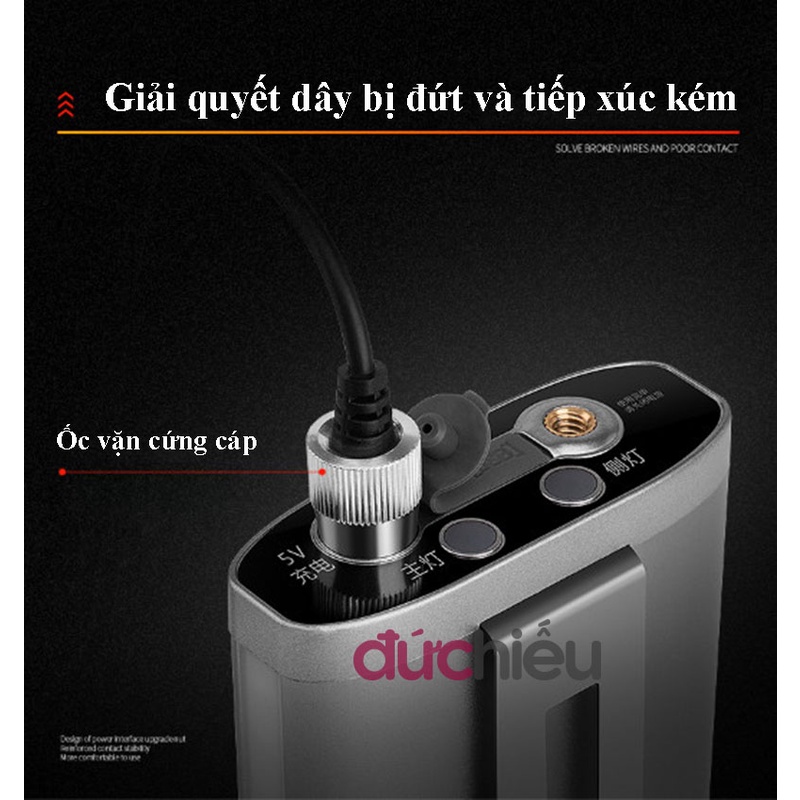 Đèn pin đội đầu siêu sáng chống nước chóa to 12cm pin đeo rời | Đức Hiếu Shop