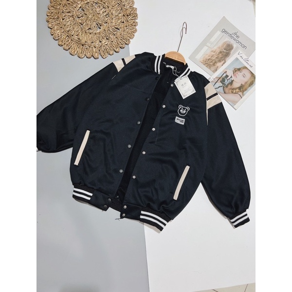 Áo bomber phối vai logo gấu TH6