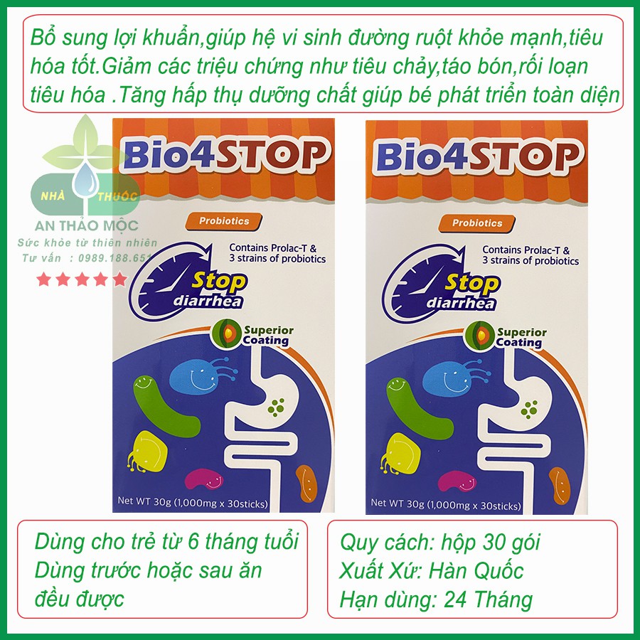 Men Vi Sinh Bio4stop.Giúp Bé Cân Bằng Hệ Tiêu Hóa,Hết Táo Bón,Rối Loạn Đường Ruột