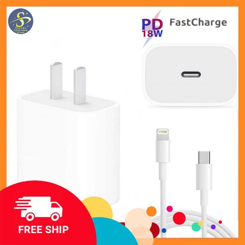 Sạc Nhanh IP18W ⚡SẠC CỰC NHANH⚡ Sạc Nhanh Công Nghệ PD + Cáp Type C to ,Bảo Hành 6 Tháng