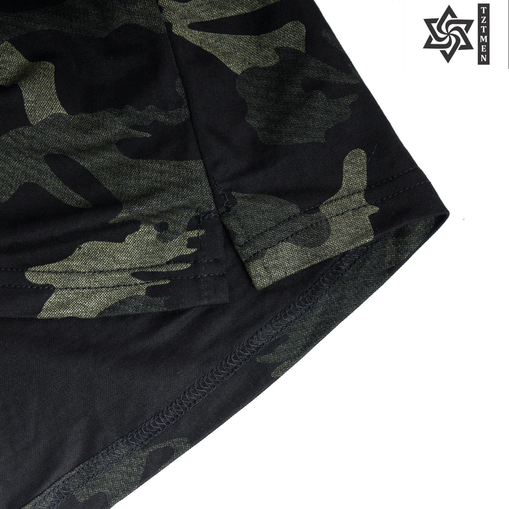 Bộ Quần Áo Thun Camo Cổ Bẻ Cotton Siêu Co Giãn Thoáng Mát B6