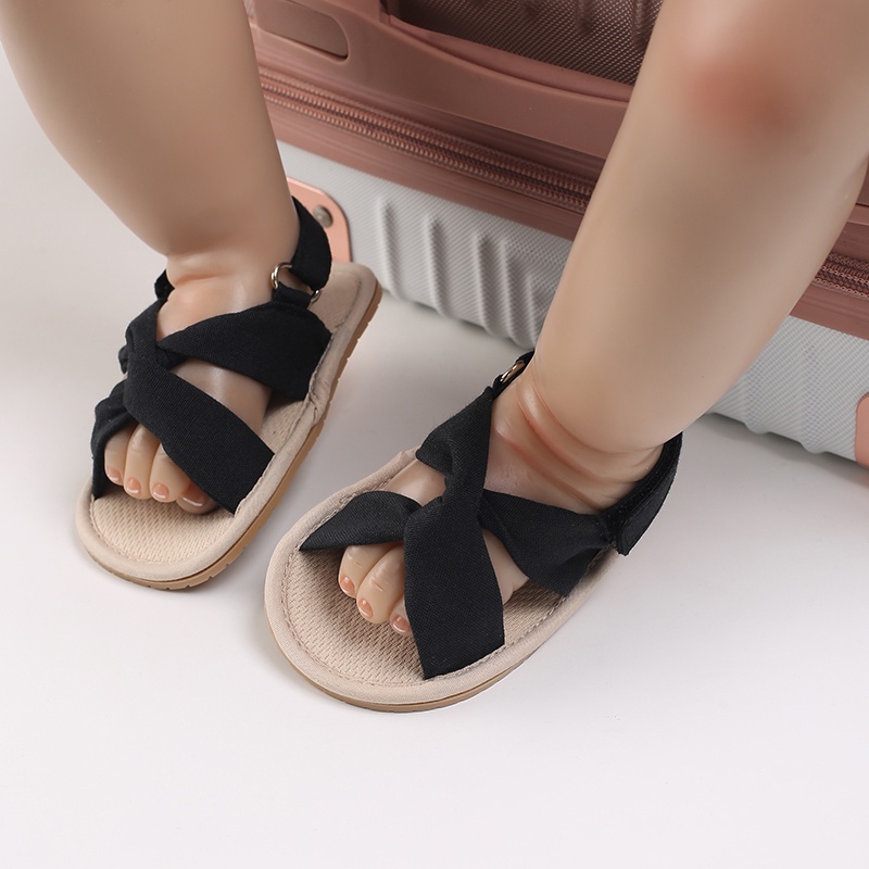 Xăng đan Đế Mềm Chống Trượt Đính Nơ Thời Trang Cho Bé