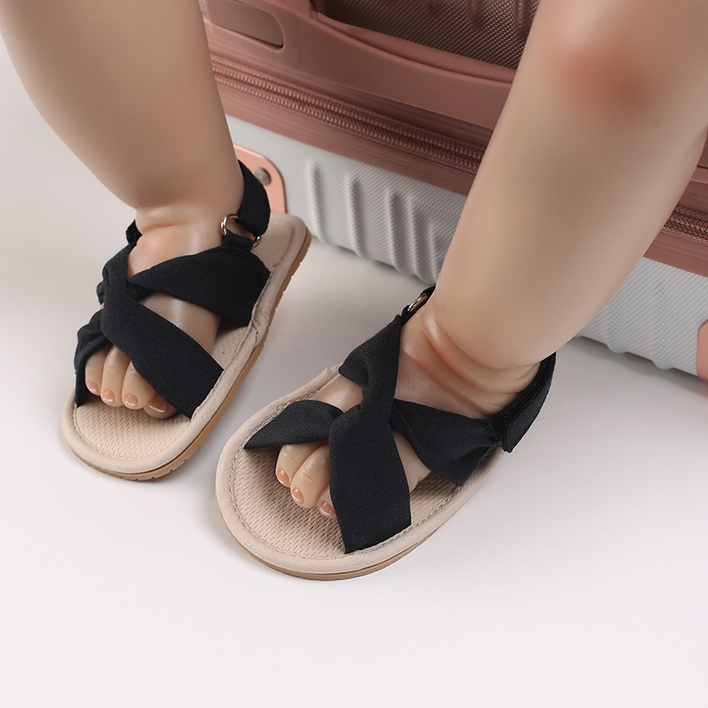 Giày sandal VALEN SINA đế mềm chống trượt đính nơ thời trang bé