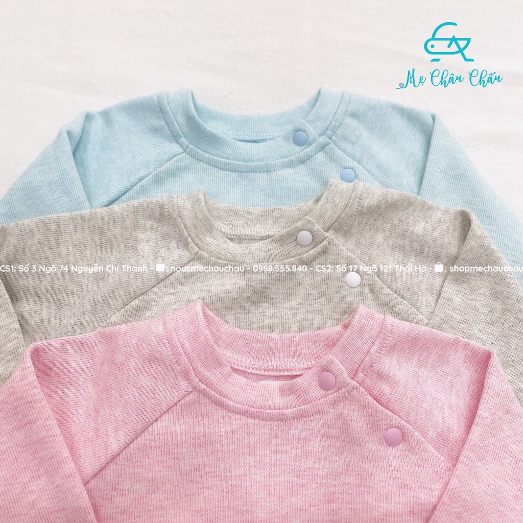 Bộ quần áo cài vai dài xẻ tà nỉ bé trai bé gái Masa