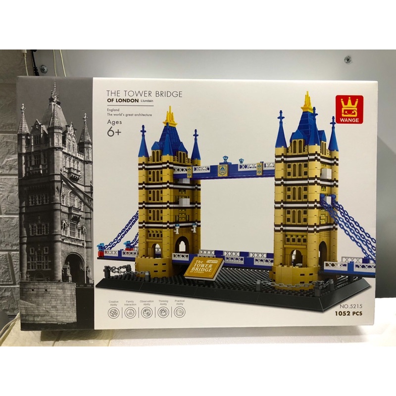 Lắp ráp mô hình cầu tháp - Wange 5215 Xếp Hình Kiến Trúc Cầu Tháp London Tower Bridge 969 Mảnh