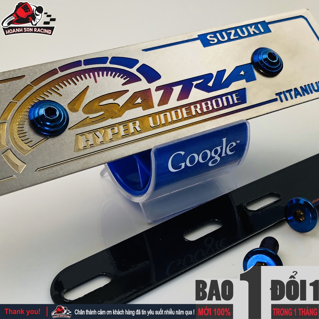 Bảng tên titan SATRIA, titan 100% gắn cho các đời xe satria TẶNG pát gắn bảng tên xe satria và ốc gắn bảng tên titan 6l2