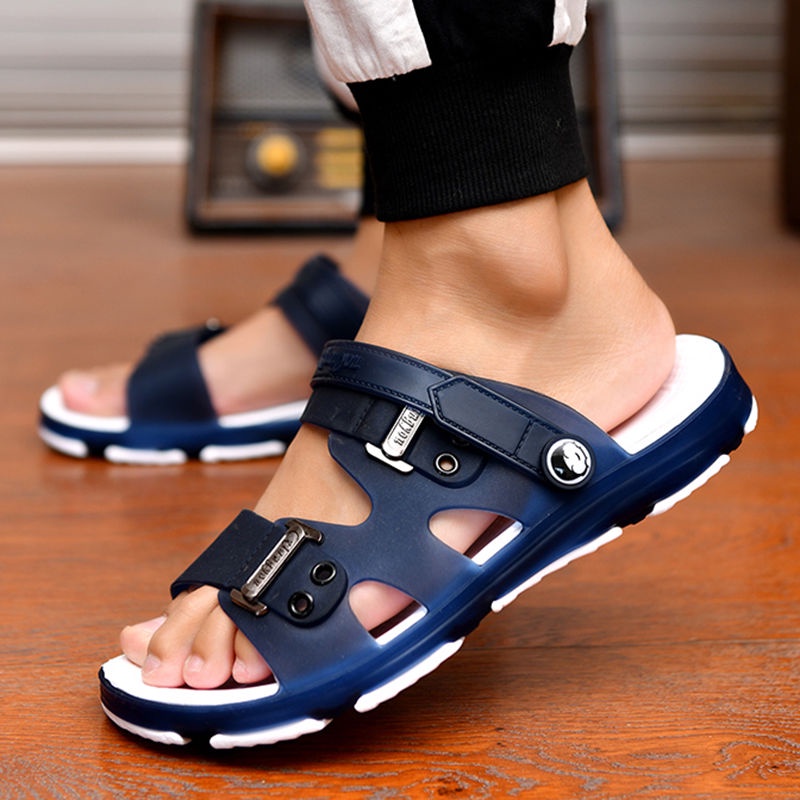 Dép Sandal Đế Bằng Thoáng Khí Chống Mài Mòn Dùng Đi Biển Dành Cho Nam