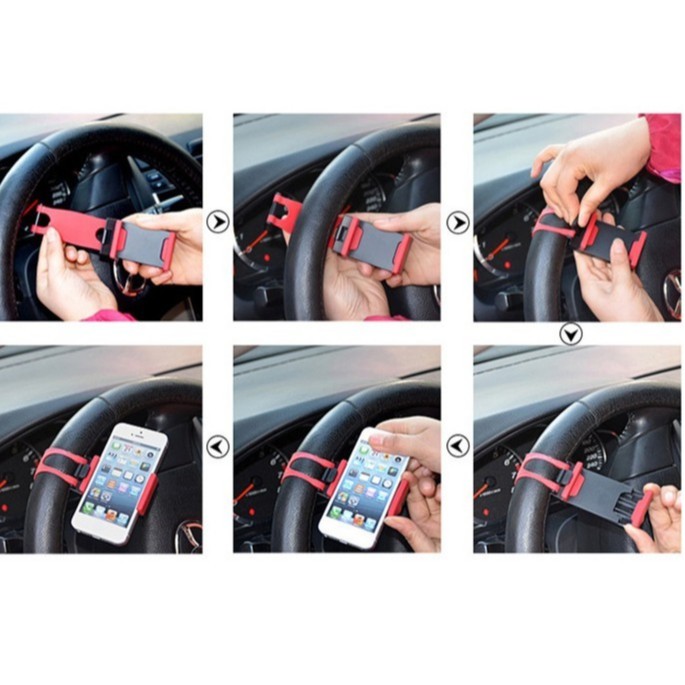 GIÁ ĐỠ, KẸP ĐIỆN THOẠI GẮN TRÊN VÔ LĂNG XE HƠI - ÔTÔ QY1