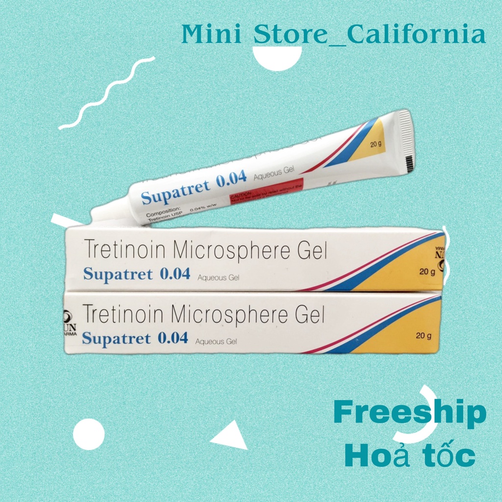 Gel giảm mụn, sáng da, trẻ hoá da Tretinoin Microsphere GEL Supatret 0.04