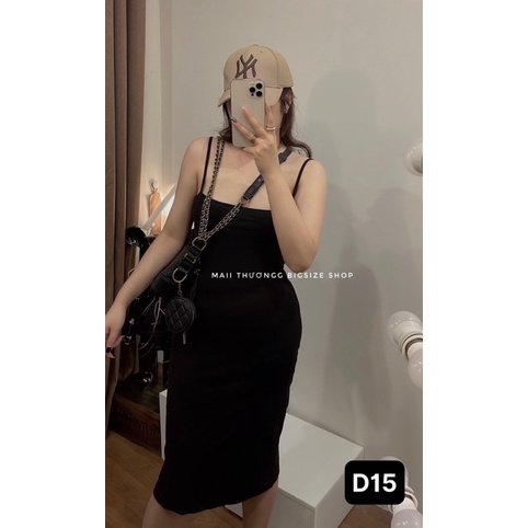 D15 Váy 2 Dây Thun Zip Dáng Dài Maii Thươngg Bigsize
