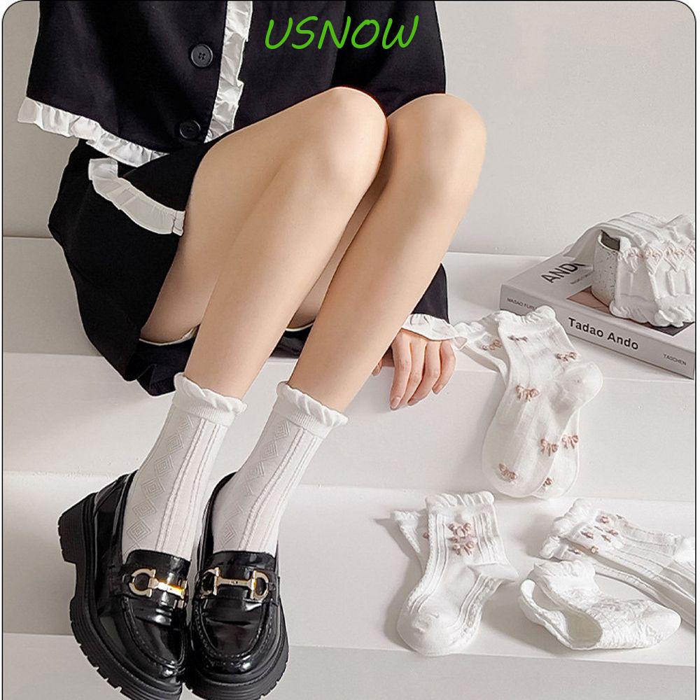 Vớ Ngắn Thoáng Khí In Họa Tiết Hoa Dễ Thương Phong Cách Lolita Nhật Bản Cho Nữ