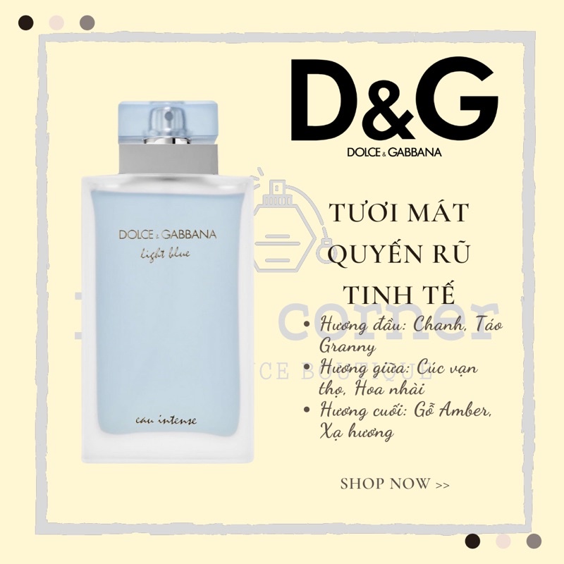 [Min’s corner] Mẫu thử 10ml nước hoa Light Blue Eau Intense nữ