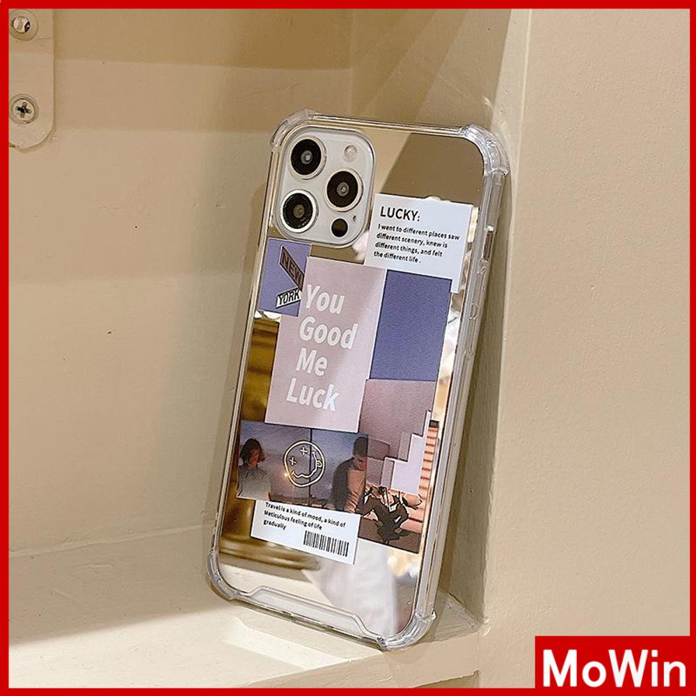 Ốp điện thoại acrylic tráng gương HD có túi khí chống sốc in hình tạp chí thích hợp cho iPhone 11 12 13 PMax 7 Plus Xr