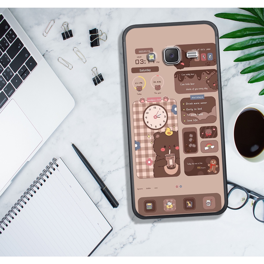 ỐP LƯNG SAMSUNG J1 2016 - J2 Prime - J5 2015 - J7 2015 , IN HÌNH GẤU NÂU CHOCOLATE ĐÁNG YÊU.