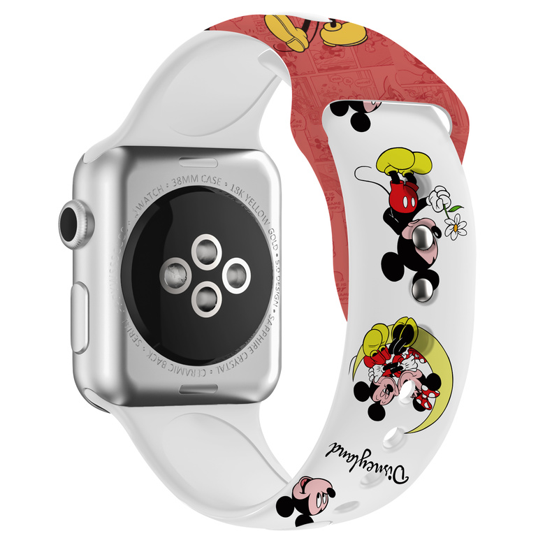 Dây đồng hồ đeo tay 38mm 40mm 42mm 44mm in hình chuột mickey minnie dễ thương 2020