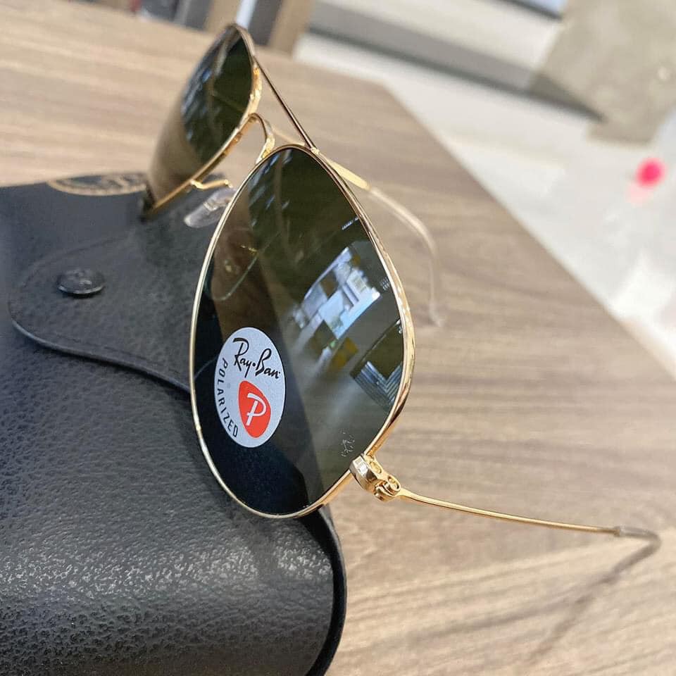 Kính mát chính hãng Rayban Polarized (chống lóa)- Lense xanh đen bản chống loá sẵn đủ 2 size 58/62 cho nam & nữ