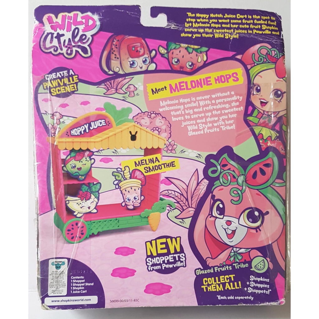 [Sao chép]Đồ chơi mô hình Shopkins WildStyle - Season 9, Melonie Hops và xe trái cây