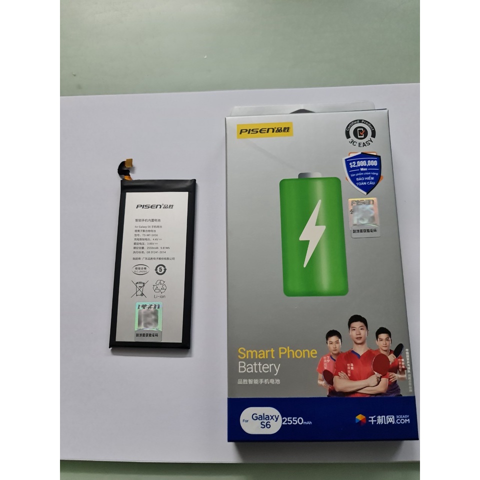 Pin Pisen Samsung Galaxy S6 - Dung Lượng 2550mAh - Hàng Chính Hãng