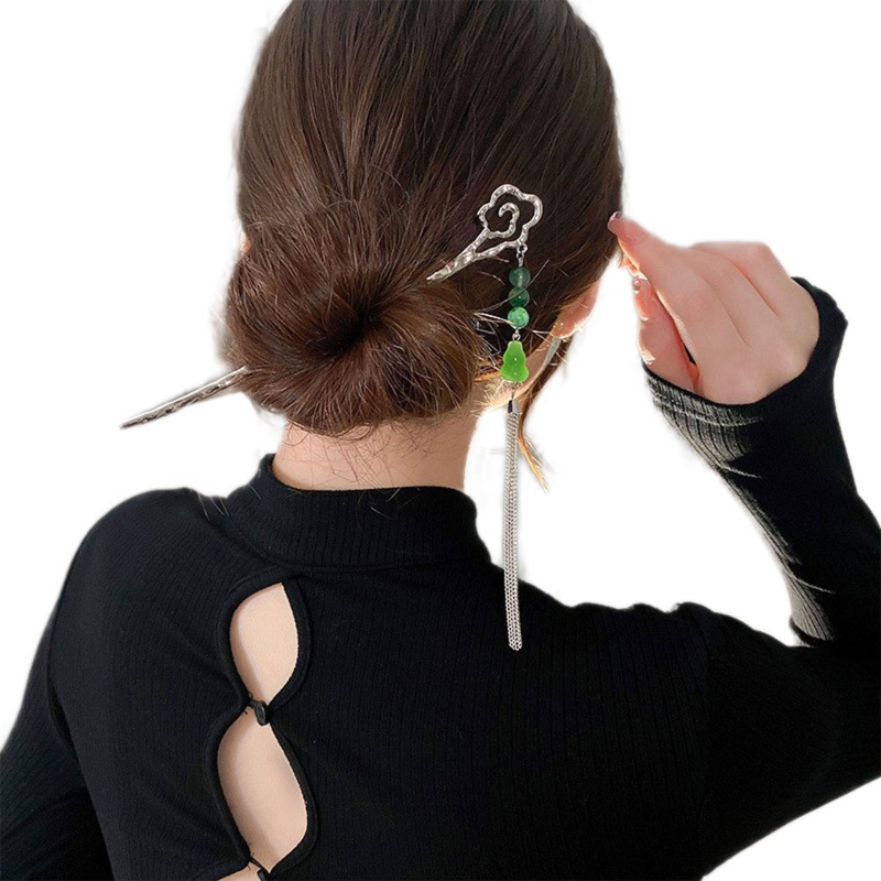 Trâm Cài Tóc Tua Rua Đính Hạt Ngọc Trai Phong Cách Trung Hoa Cổ Điển