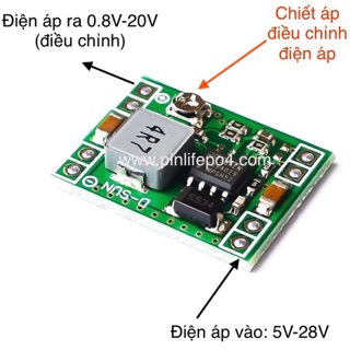 Mạch hạ áp 3A có điều chỉnh điện áp đầu ra từ 0.8V - 20V