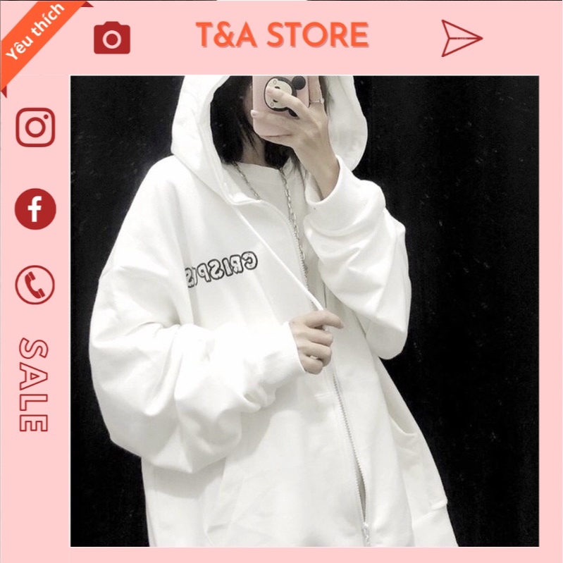 Áo khoác Nỉ CRISPUS Unisex form rộng dưới 85kg - Áo khoác hoodie nam nữ nỉ bông cotton T&A Store