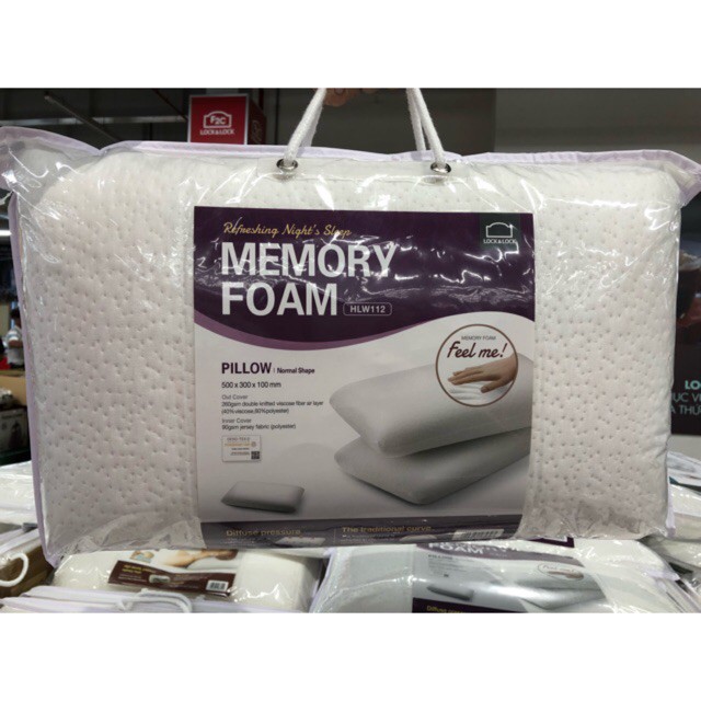 Gối thẳng LocknLock Memory Foam 50D 50x30x10cm