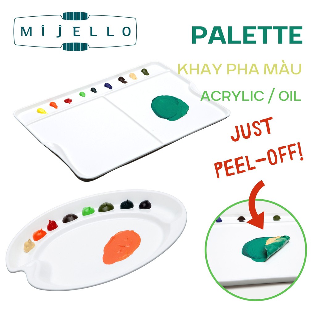Palette pha màu - khay pha màu Mijello chuyên cho màu Acrylic và Oil