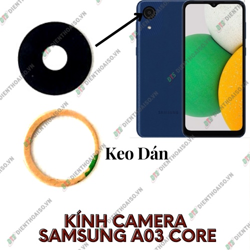 Kính camera samsung a03 core kèm keo dán