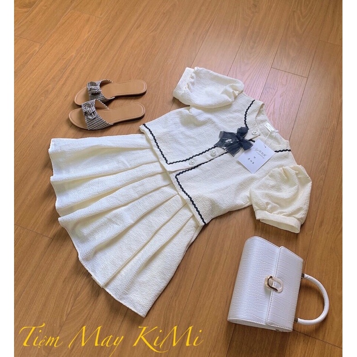 Set sơ mi - set váy xoè- set bộ sơ mi váy xếp ly ngắn