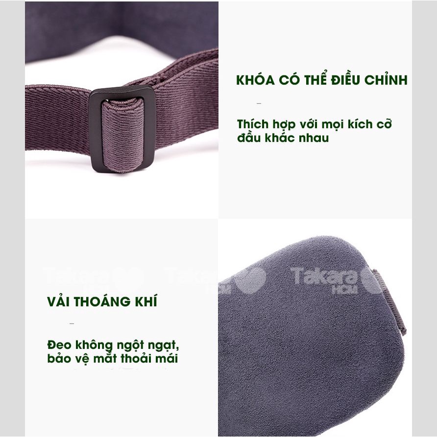 Máy mát xa mắt Takara MSM01, massage mắt chườm nóng cùng túi khí bao quanh thái dương giúp thư giãn giảm đau mỏi