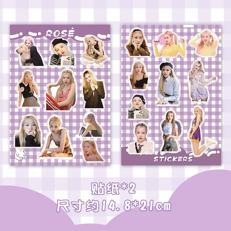 Bộ phụ kiện banner + miếng dán +PVC ticket + thẻ ảnh + bưu thiếp + ảnh polaroid phong cách Rosé nhóm nhạc Blackpink | BigBuy360 - bigbuy360.vn