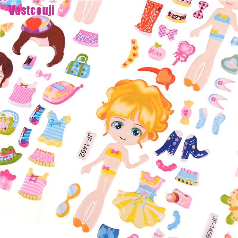 Set 5 Miếng Dán Trang Trí Đầm Công Chúa DIY Xinh Xắn Cho Bé Gái