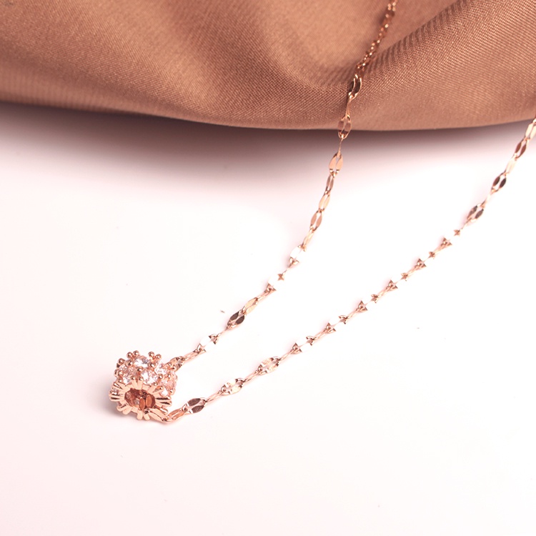 Dây Chuyền Chất Liệu Thép Không Gỉ Mạ Vàng Hồng 18k Thời Trang Dành Cho Nữ