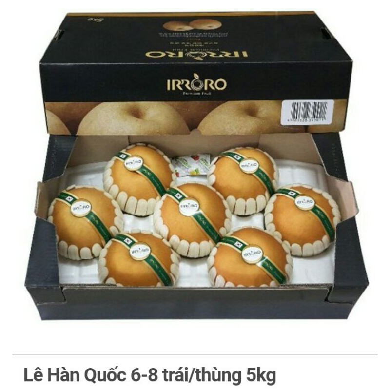 Thùng 5kg Lê Hàn Quốc 6-8 trái