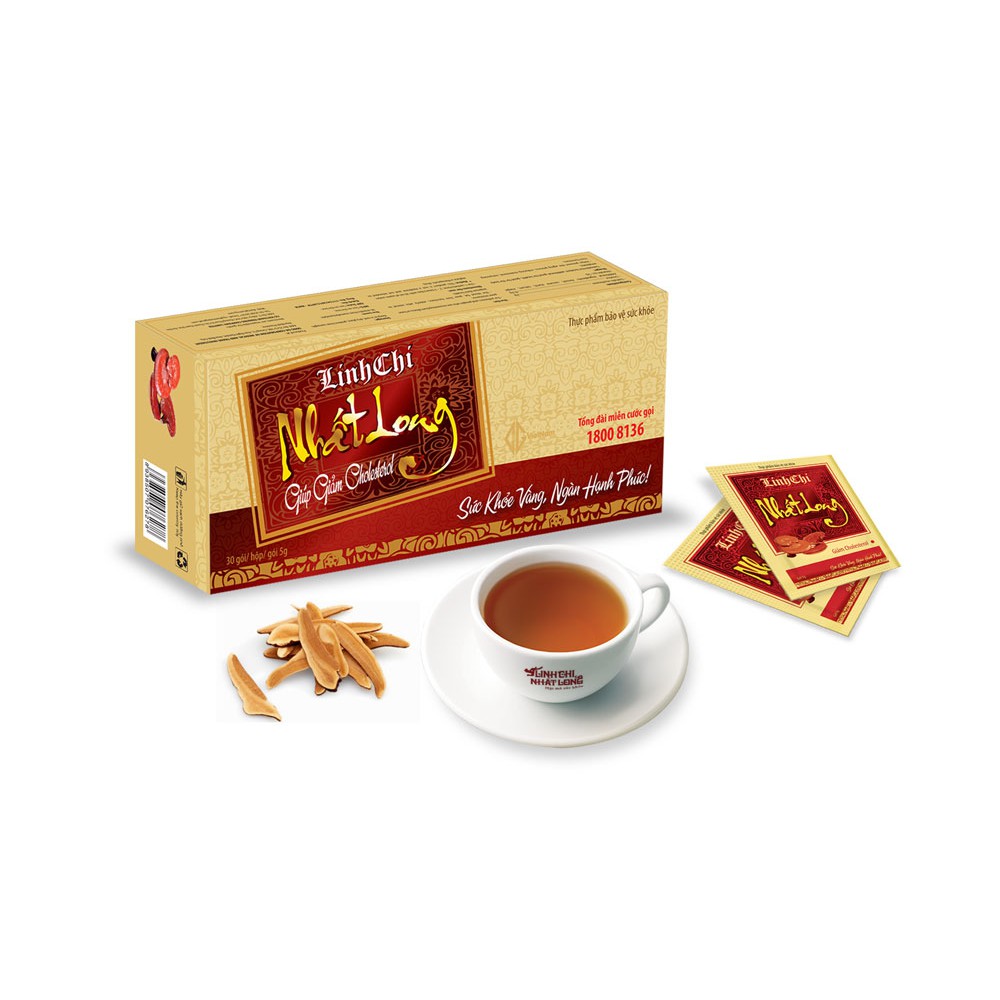 Trà Linh Chi Nhất Long - Hỗ trợ ổn định đường huyết, ổn định huyết áp, giảm mỡ máu (Hộp 30 gói) 5.0