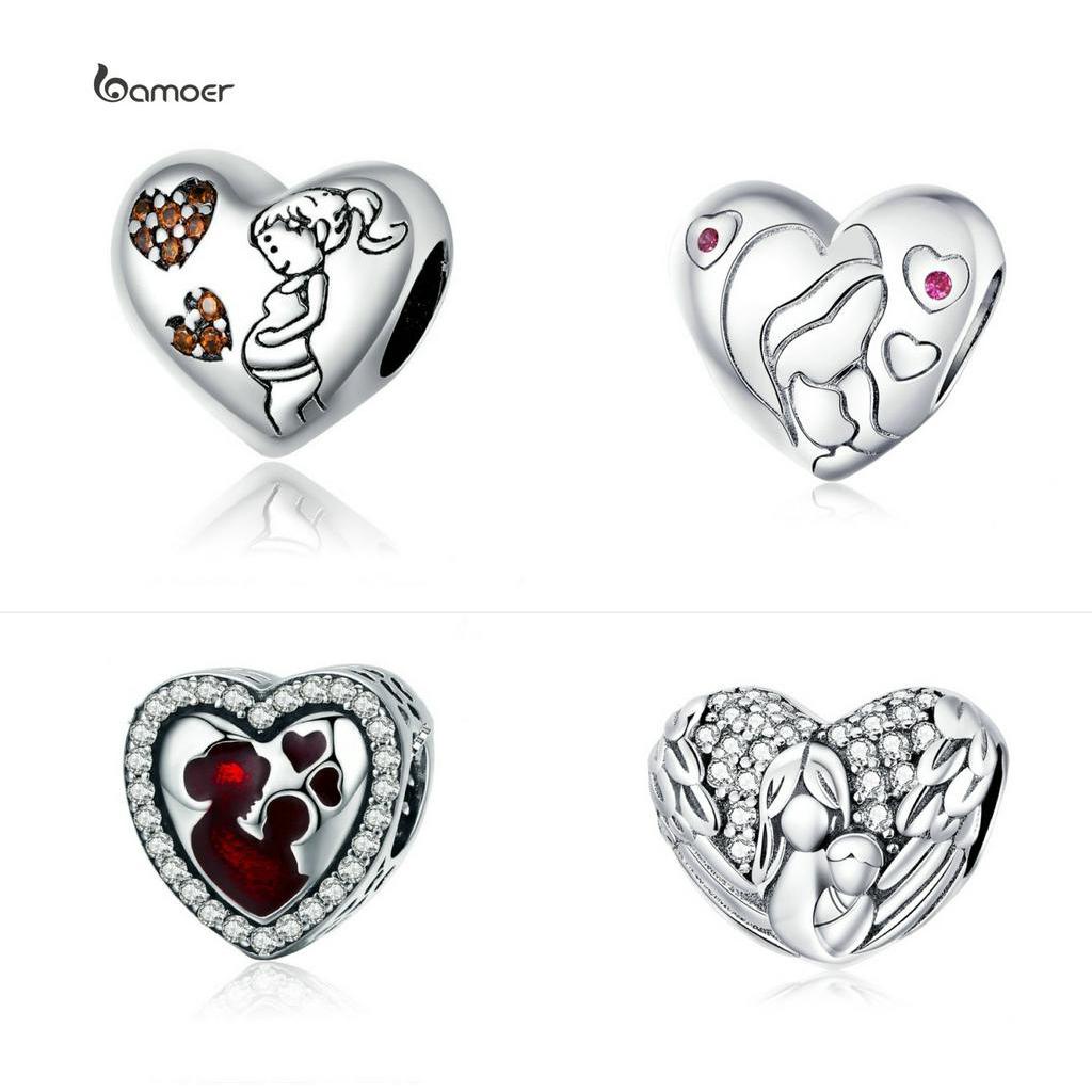 Hạt Charm Bamoer SCC634 Bằng Bạc 925 Nguyên Chất Phù Hợp Với Vòng Tay Làm Cho Quà Tặng Ngày Của Mẹ