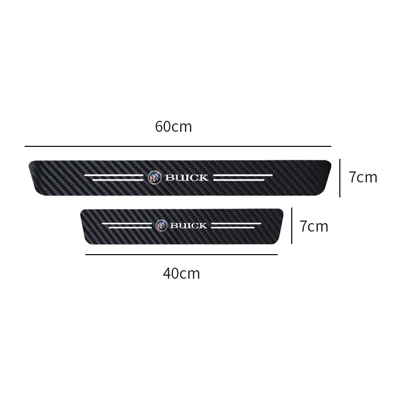 Set 4 Miếng Dán Sợi Carbon Dạ Quang Chống Trầy Trang Trí Cửa Xe Hơi Nissan Ford Subaru Mazda Renault