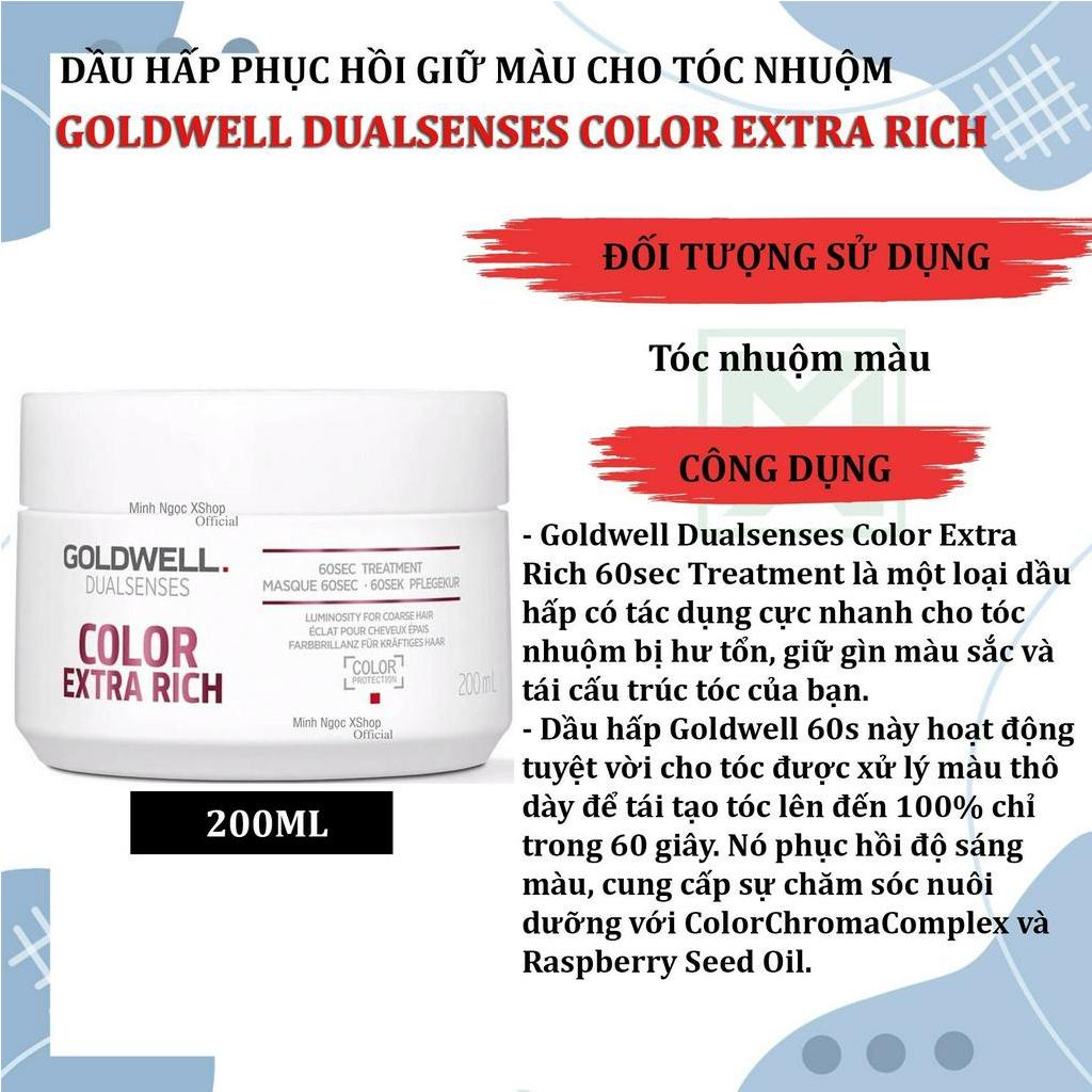 Dầu gội xả, dầu hấp, tinh chất giữ màu Goldwell Color Extra Rich 100ML - 250ML