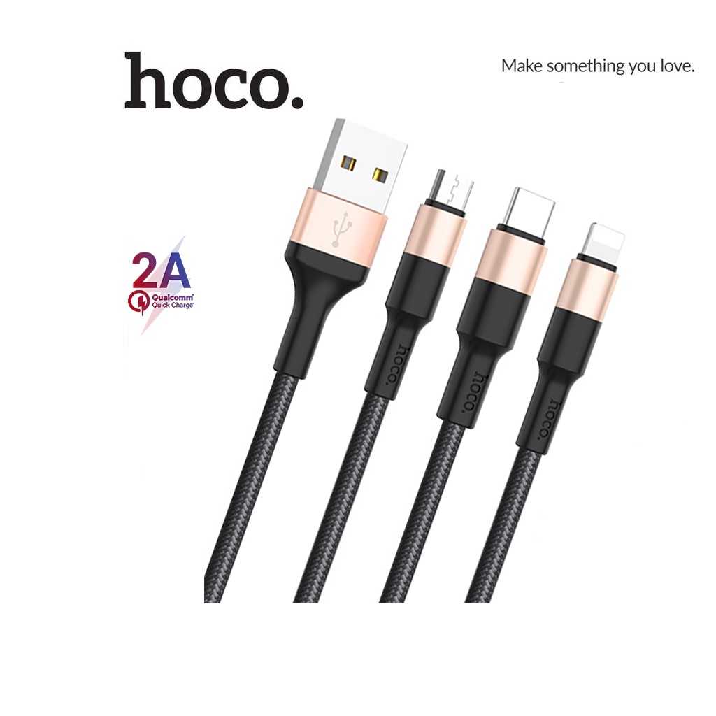 Cáp sạc hoco. X26 3in1 truyền data nhanh chóng dài 100CM