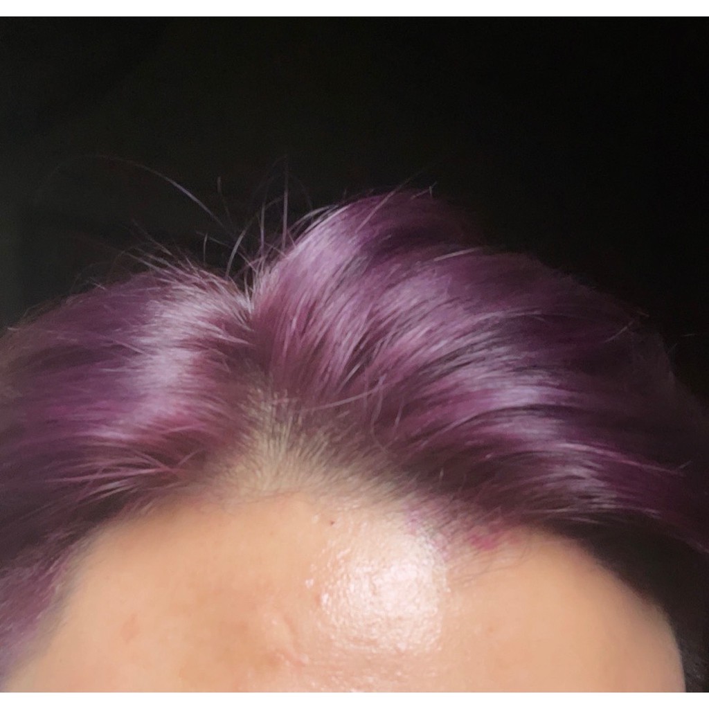 Thuốc nhuộm tóc màu nâu tím kèm oxy và gang tay-Không cần tẩy tóc- lên từ nền đen