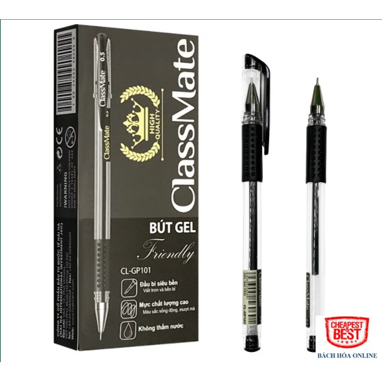 Combo 2 chiếc Bút Gel Classmate GP101 Xanh, Đen, Đỏ, Tím