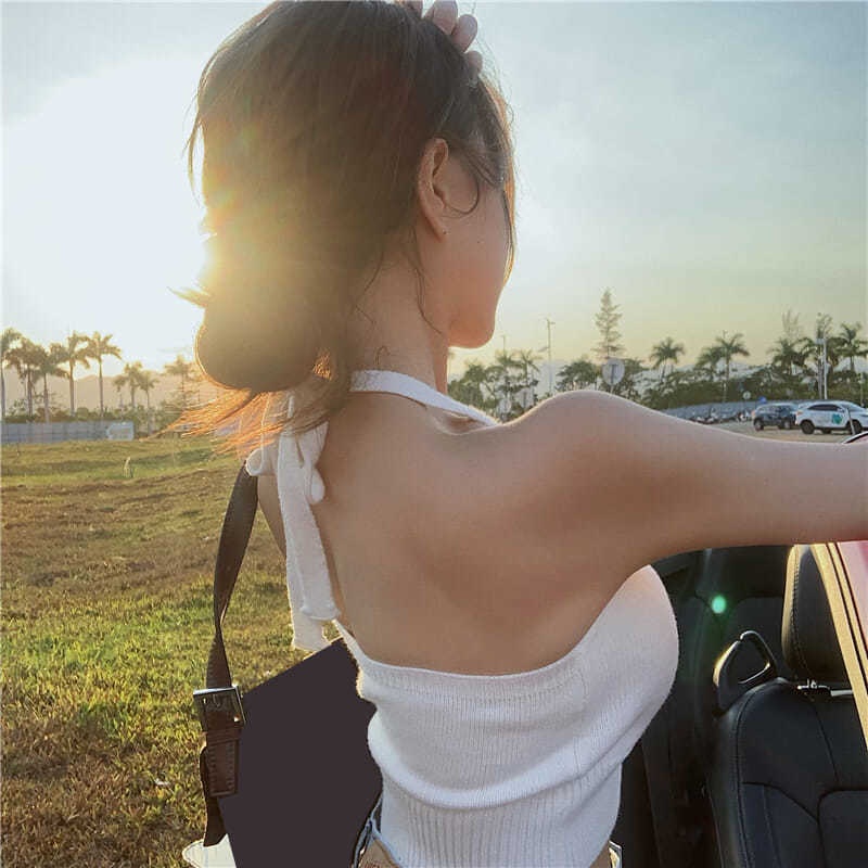 Happy-store  Áo Hai Dây Cổ Chữ V Quyến Rũ Thời Trang Dành Cho Nữ