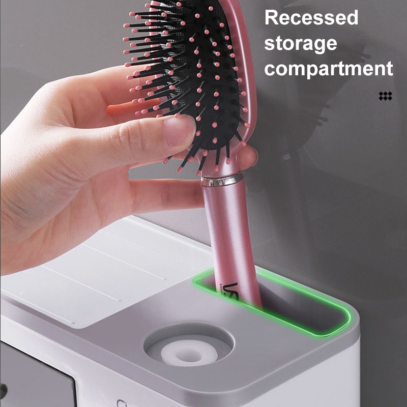 Only HOUSE Giá Đỡ Bàn Chải Đánh Răng Hít Nam Châm Đa Năng Có Ngăn Đựng Bàn Chải Đánh Răng