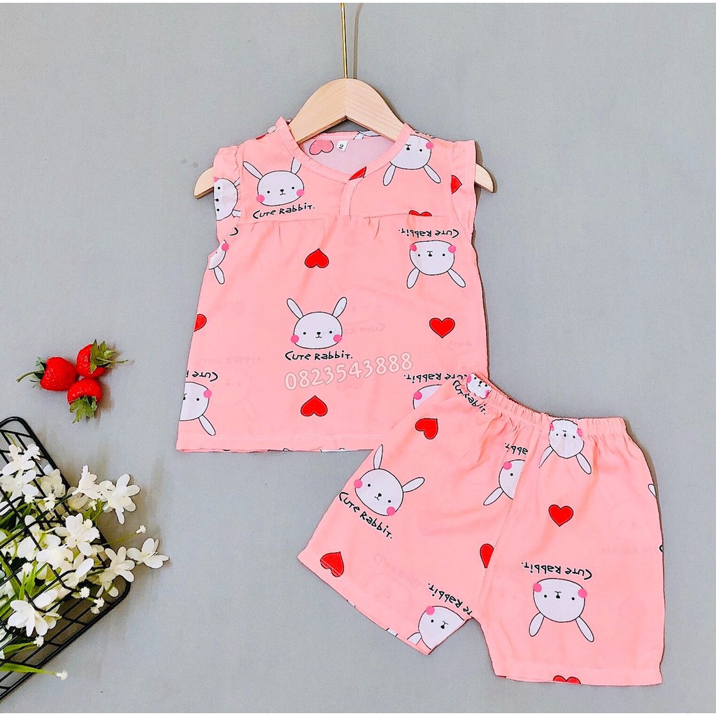 bộ cộc bé gái ,vải lanh( tole) loại 1 size 5-19kg