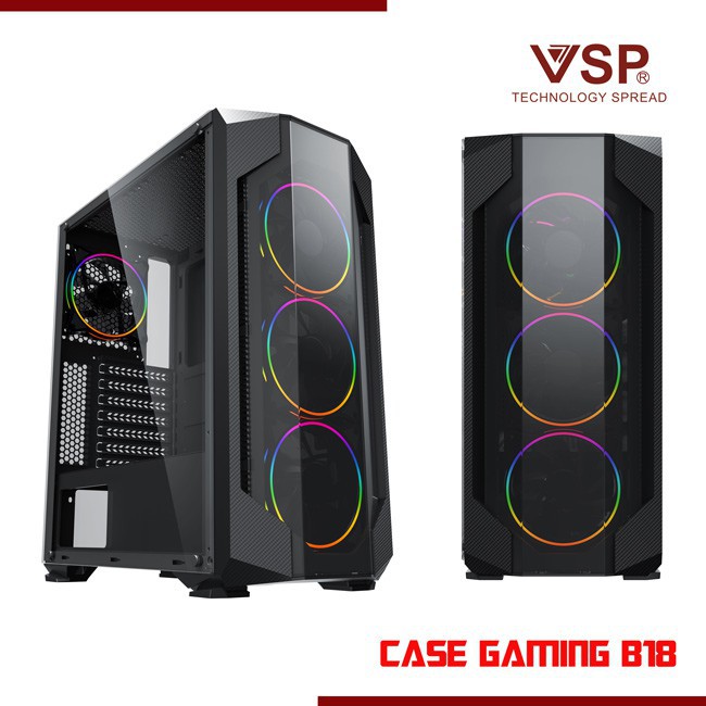 Vỏ case máy tính VSP Gaming B18 Mặt Hông Trong Suốt