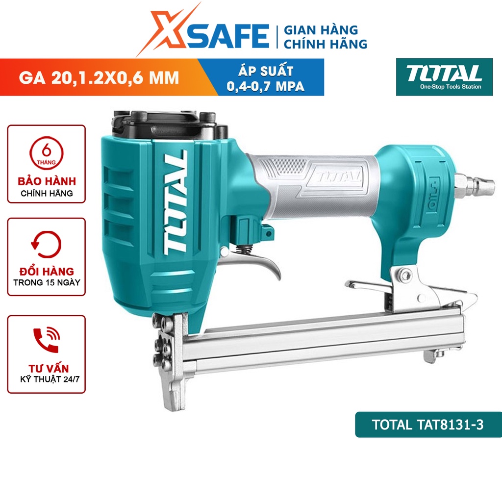 Súng bắn đinh U dùng hơi TOTAL TAT8131-3 Dụng cụ bắn đinh 100 pcs Kích thước ghim 6-13mm, Ga 20,1.2X0,6mm, 11,2mm
