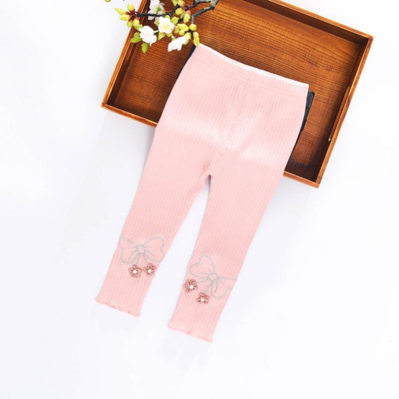 Quần legging phối hoa cho bé gái