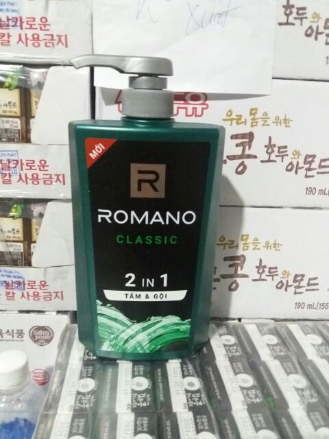 Dầu Gội, Tắm gội 2 in1 Romano 650ml