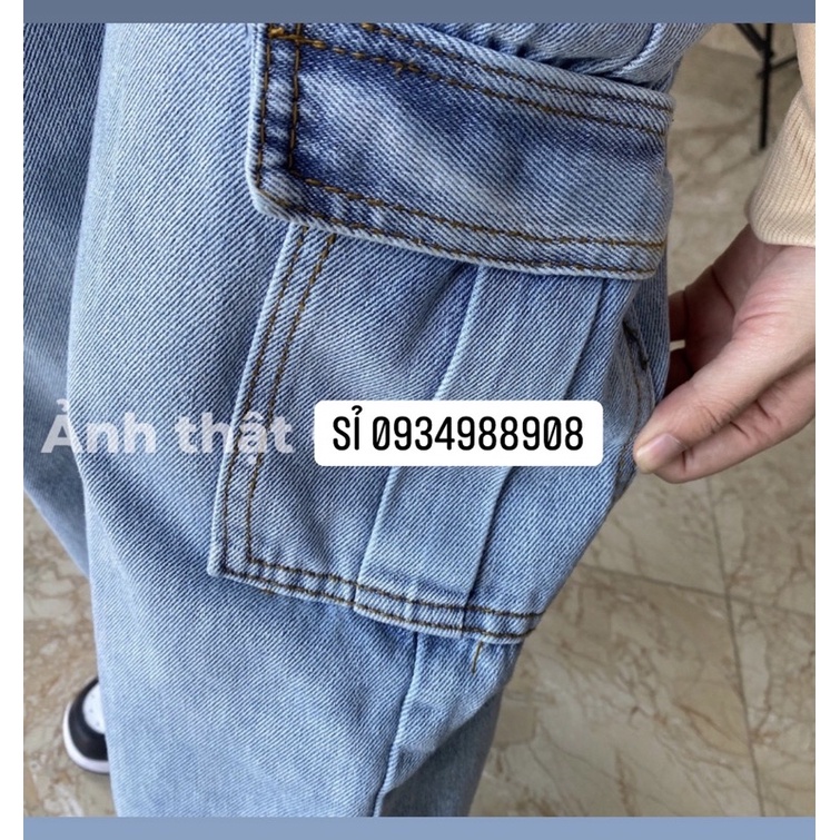 (kèm ảnh thật) Quần jean nữ ống rộng lưng cao, quần jean nữ ống xuông túi hộp , quần baggy nữ hàng cao cấp | BigBuy360 - bigbuy360.vn